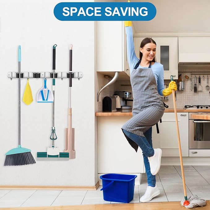 Cleaning Tool Organizer Ideas for Brooms, Mops, and Household Supplies