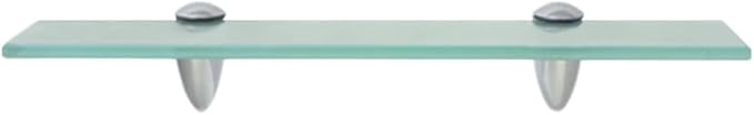 Floating Wall Shelf, 15.7 x 3.9 Inch Clear Tempered Glass Shelf, Modern Floating Display Rack with Zinc Alloy Brackets for Bathroom, Living Room, Bedroom Storage