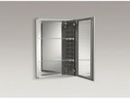 Kohler CB-CLW2026SS Aluminum Bathroom Medicine Cabinet with Mirror, Decorative Silver Framed Mirror Door, Adjustable Shelves, Rectangular Frame, 20 in. W x 26 in. H