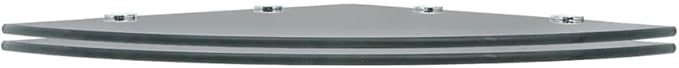 Corner Shelf Set of 2, 17.7-inch Black Tempered Glass Floating Shelves for Wall, Modern Crescent Corner Storage Organizer for Bathroom, Kitchen, Living Room, Easy Mount Hardware Included
