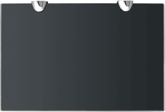 Glass Shelves Set of 2, Floating Shelves for Bathroom, 11.8 Inch Tempered Safety Glass 3/10 Inch Thick, Zinc Alloy Clip Bracket, Storage Shelves for Bathroom, Living Room and Hallway Black