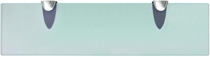 Floating Wall Shelf, 15.7 x 3.9 Inch Clear Tempered Glass Shelf, Modern Floating Display Rack with Zinc Alloy Brackets for Bathroom, Living Room, Bedroom Storage