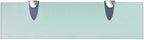 Floating Wall Shelf, 15.7 x 3.9 Inch Clear Tempered Glass Shelf, Modern Floating Display Rack with Zinc Alloy Brackets for Bathroom, Living Room, Bedroom Storage