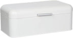 Culinary Couture Extra Large White Bread Box for Kitchen Countertop - Holds 2 Loaves - 16.5" x 9" x 6.5" - Stainless Steel Vintage Bread Boxes for Kitchen Counters