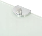 Corner Shelf Floating Wall Mount 9.8 x 9.8 Inch White Tempered Glass Triangular Storage Rack for Bathroom Kitchen Living Room Display
