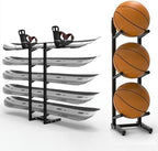 Snowboard Storage Rack,Floor-Standing ski Storage Rack, Home Gym Storage Rack, Sample Board Display Rack, Exercise mat Storage Rack (Black 35x25x84 cm/14x10x33 in)