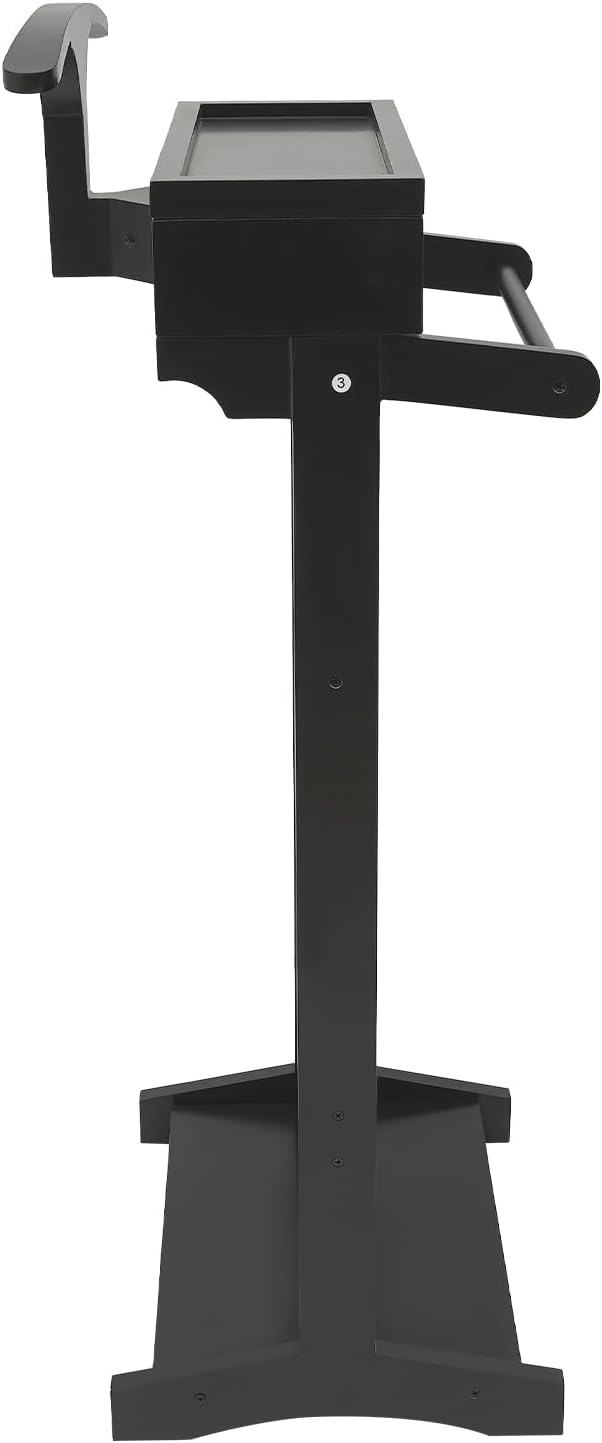Wood Suit Rack Suit Stand for Man and Women Clothes Valet Suit with Drawer Freestanding Wood Mens Valet Stand for Entryway Office Living Room (Black)