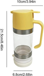 2Pcs Honey Dispenser No Drip,12OZ Glass Honey Jar with Handle,Syrup Dispenser for Coffee or Tea,Mess Free Honey-Dispenser for Maple Syrup, Honey-Container (Green+Black)