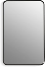 Kohler 35570-BLL Verdera® Framed Bathroom Medicine Cabinet with Mirror, Rectangular Design, Mirrored Interior, Adjustable Glass Shelves, Rustproof, 22 in. W x 34 in. H, Matte Black