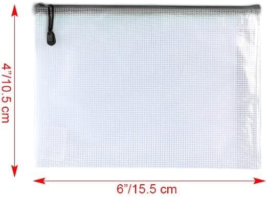 Oaimyy-4 * 6 inchs-18 Pcs-Plastic Mesh Zipper Pouch Document Folders Bag Zip File Bags for Office Supplies,Home,Travel Storages,Puzzle Board Games Storage-Multicolor