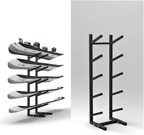 Snowboard Storage Rack,Floor-Standing ski Storage Rack, Home Gym Storage Rack, Sample Board Display Rack, Exercise mat Storage Rack (Black 35x25x84 cm/14x10x33 in)