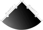 Corner Shelf Set of 2, 17.7-inch Black Tempered Glass Floating Shelves for Wall, Modern Crescent Corner Storage Organizer for Bathroom, Kitchen, Living Room, Easy Mount Hardware Included