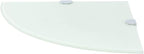 Corner Shelf Floating Wall Mount 9.8 x 9.8 Inch White Tempered Glass Triangular Storage Rack for Bathroom Kitchen Living Room Display