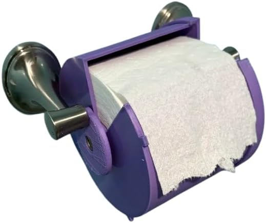 Toilet Paper Guard Full Enclosure | 360° TP Roll Protector | Pet & Toddler Proof Toilet Paper Cover | Anti-Unravel Shield | Bathroom Organizer & Dispenser (Marble)