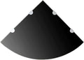 Corner Shelf Set of 2, 17.7-inch Black Tempered Glass Floating Shelves for Wall, Modern Crescent Corner Storage Organizer for Bathroom, Kitchen, Living Room, Easy Mount Hardware Included