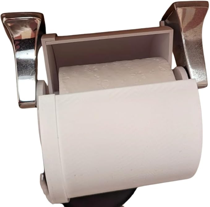 Toilet Paper Guard Full Enclosure | 360° TP Roll Protector | Pet & Toddler Proof Toilet Paper Cover | Anti-Unravel Shield | Bathroom Organizer & Dispenser (Marble)