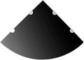 Corner Shelf Wall Mounted Black Tempered Glass Floating Shelf for Bathroom Kitchen Living Room Storage, 17.7 x 17.7 Inch Triangular Display Organizer