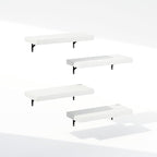 Furinno Tanna Floating Shelves for Wall Set of 4, 22-Inch Bathroom Wall Shelf, Wall Mounted Shelf, for Bathroom Organizers and Storage, Living Room, White Texture