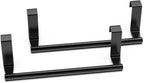 Towel Rack for Cabinet, Strong Steel Kitchen Over Cabinet Towel Bar Holder, 9" Wide - 2 Pack - Black