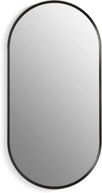 Kohler 35574-BLL Verdera® Framed Bathroom Medicine Cabinet with Mirror, Capsule Design, Mirrored Interior, Adjustable Glass Shelves, Rustproof Aluminum, 20 in. W x 40 in. H, Matte Black