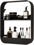 Tissting 2 Layer Bathroom Wall Shelf Carbon Steel Material Toilet Washstand Cosmetic Wall Mounted Storage Shelf for Bathroom, Toilet, Washstand