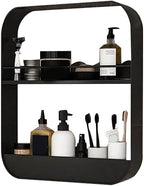 Tissting 2 Layer Bathroom Wall Shelf Carbon Steel Material Toilet Washstand Cosmetic Wall Mounted Storage Shelf for Bathroom, Toilet, Washstand