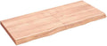 vidaXL Handmade Bathroom Countertop in Treated Solid Oak with Live Edge - Versatile Use as Vanity/Desk/Table Top - Ready-to-use Light Brown Finish, 55.1"x23.6"x(0.8"-2.4")