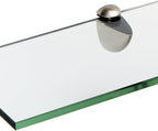 Spancraft Glass P-4.75x30-Brushed Steel Peacock Glass Shelf, Brushed Steel, 4.75" x 30"