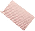 SECFOU Non-Slip Soft Silicone Laundry Washboard, Portable Foldable Household Washing Board for Hand Clothes Cleaning, Pink Small Size for Travel and Home Use
