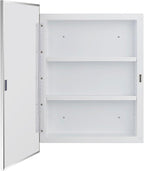 Plastic Bathroom Medicine Cabinet with Framed Mirror 16 x 22 inch, Surface and Recessed Mount