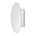 TOMACE Frameless Assymetrical Oval Medicine Cabinet with Beveled Mirror Irregular Surface Bathroom Medicine Cabinet Mirror with Storage for Bathroom, 20'' W x 30'' H
