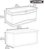 LIFETIME 60298 Heavy Duty Outdoor Storage Deck Box, 130 Gallon, Gray
