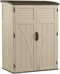 Suncast Outdoor Storage Shed, Water Resistant Resin Vertical Outdoor Storage Cabinet for Patio, Garden Tools, Cushions, & Equipment, Weatherproof Multi-Wall Design, 54 cu. ft., Made in USA