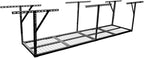 Overhead Garage Storage Rack, 96" × 24" Heavy-Duty Steel Ceiling Mounted Shelf, Adjustable Height 22"–40", 400 Lbs Load Capacity, Garage Ceiling Organizer for Seasonal Storage,Black