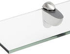 Spancraft Glass H-6x24-Brushed Steel Heron Glass Shelf, Brushed Steel, 6" x 24"