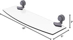 Allied Brass 433G/18 Venus Collection 18 Inch Groovy Accents Glass Shelf, Matte Gray