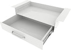 GOME White Under Desk Drawer Storage with Laptop/Book/Folders Shelf, Double Layer Easy Slide-Out Undermount Drawer Organizer with Ball Sliding Track for Home Office Sit-Stand Workstation