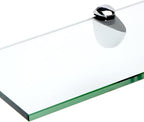 Spancraft Glass P-6x12-Chrome Peacock Glass Shelf, Chrome, 6" x 12"
