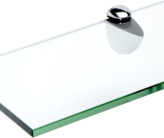 Spancraft Glass Peacock Glass Shelf, Chrome, 8 x 27