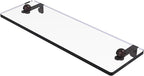 Allied Brass RC-1/16-ABZ 16 Inch Glass Vanity Beveled Edges Shelf, Antique Bronze