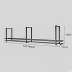 Ceiling Wine Glass Holder - Hanging Wine Rack, Ceiling Mounted Storage Rack, Wrought Iron Solid Wood Bar Display Rack, LOFT Hanging Decorative Rack(120X30X50CM)