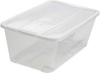 Life Story 10-Pack Plastic Storage Box, Stackable Shoe Organizer Tote Containers, 6 Liter - Clear Bins and Boxes with Lids for Bedroom, Closet, Cabinet, and Garage Organization