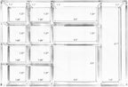 Isaac Jacobs 12-Compartment Clear Acrylic Drawer Organizer (9.4" L x 6.4" W x 1.3" H), Multi-Sectional Tray & Storage Solution for Makeup, School & Office Supplies, Bathroom, Kitchen