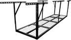 Overhead Garage Storage Rack, 96" × 24" Heavy-Duty Steel Ceiling Mounted Shelf, Adjustable Height 22"–40", 400 Lbs Load Capacity, Garage Ceiling Organizer for Seasonal Storage,Black