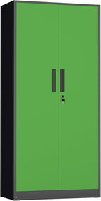 INTERGREAT Metal Storage Cabinet,72" Steel Lockable File Cabinet with Locking Doors and Adjustable Shelves,Locking Tool Cabinets for Office,Home,Garage,Gym,School (Black Green)