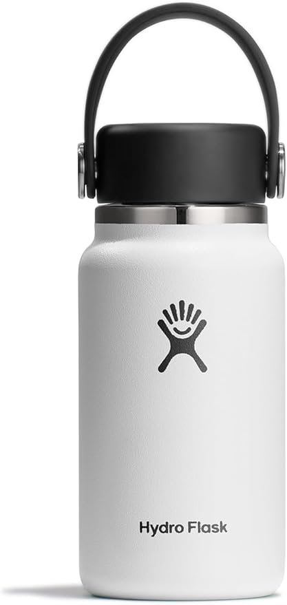 Hydro Flask Micro Bottle - Leak Proof Purse or Pocket Flask - Insulated Mini Water Bottle 6.7 Oz White