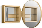 Kohler 35572-BGL Verdera® Framed Medicine Cabinet Mirror, Mirrored Interior, Adjustable Glass Shelf, Rustproof, Bathroom Storage, 24" Round Design, Moderne Brushed Gold
