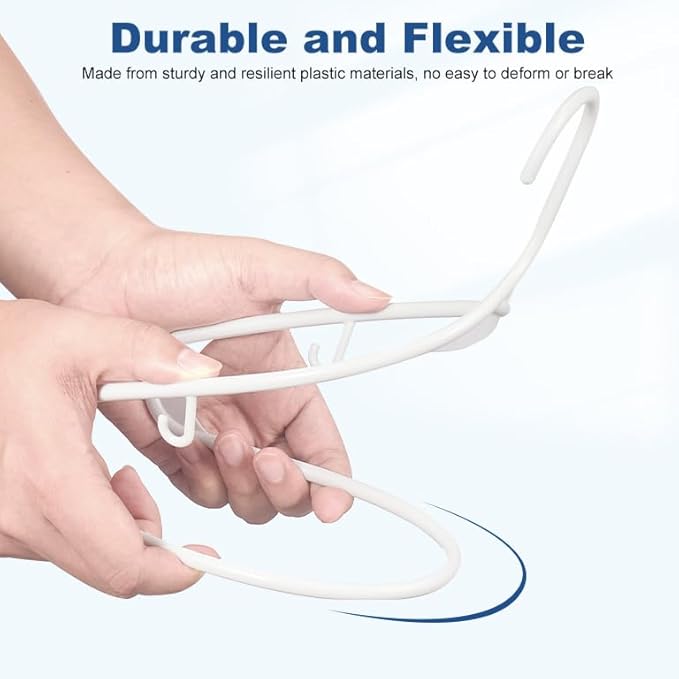 HOUSE DAY 500 Pack Plastic Clothes Hangers, Commercial Bulk Shipment for Business, Sturdy Durable Lightweight Hangers White Ideal for Retail Dry Cleaners Warehouses, Save Cost & Warehouse Space