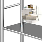 3-Tier Over The Toilet Storage, Over Toilet Bathroom Organizer, Freestanding Metal Bathroom Shelves, Over The Toilet Organizer with Hooks and Paper Holder, Space-Saving, Black
