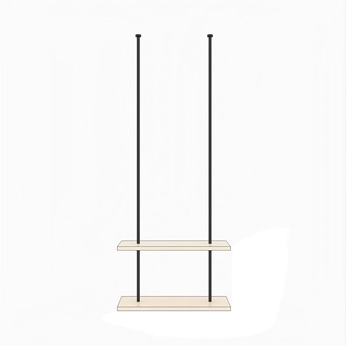 Ceiling Shelf, Ceiling Mount Storage Rack with Wooden Boards Hanging Storage Rack for Display Plants,Wine,Books, Quick Installation (Color : A, Size : 3 Layer)